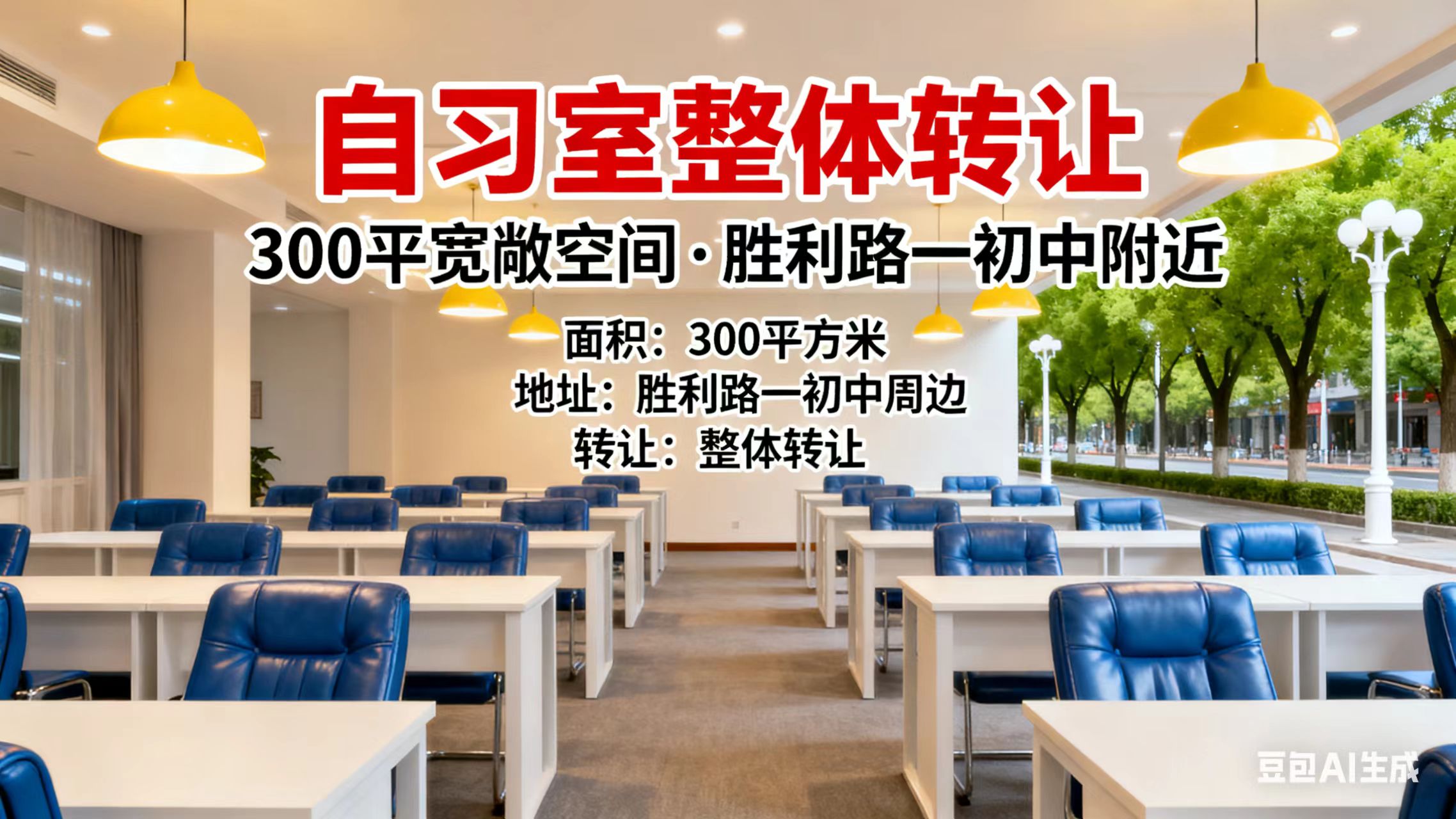 胜利路一初中附近300平自习室