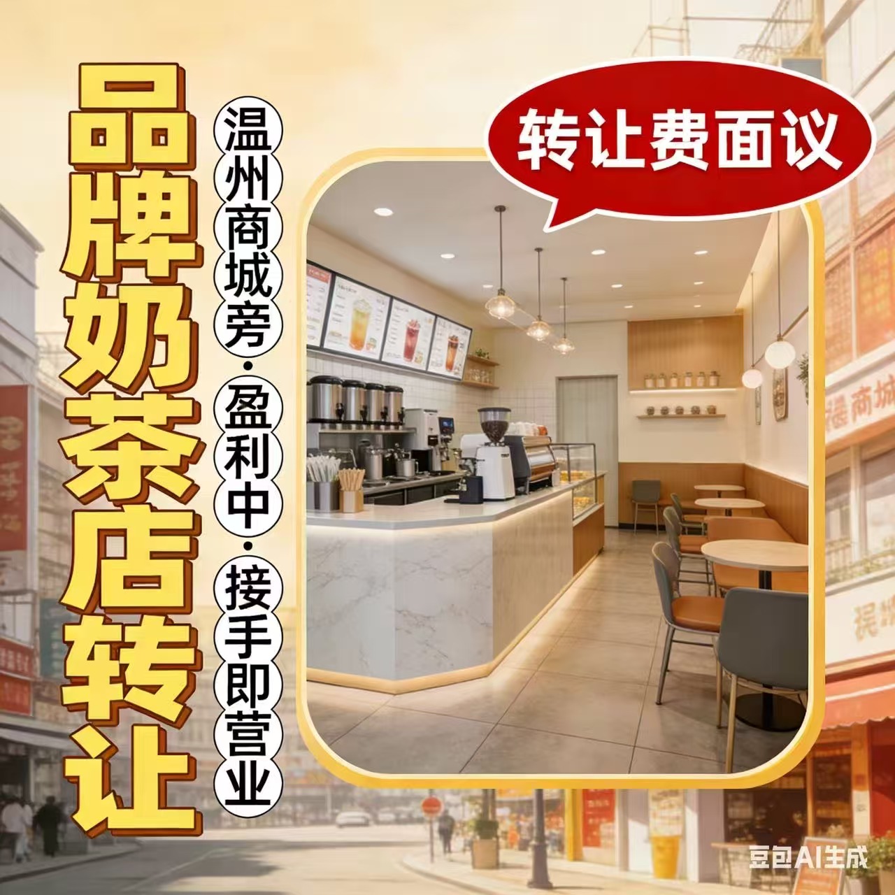 灵璧温州商城附近20平奶茶店